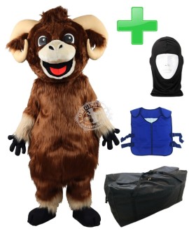 Kostüm Widder 5 + Kühlweste "Blue M24" + Tasche "Star" + Hygiene Maske (Hochwertig)
