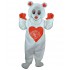 Maskottchen Bär mit Herz Kostüm (Werbefigur)